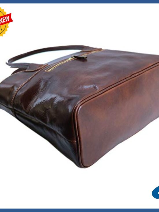 Italian Leather Shoulder Bag Satchel Purse with Removable Strap - Picture 4 of 6